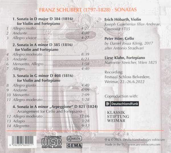 Franz Schubert, Sonaten 1