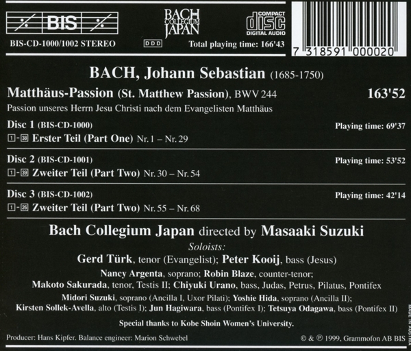 Matthäus-Passion BWV 244 (GA) 1