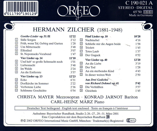 Goethe-Lieder op.51, II/ Lieder op.10/ 13/ 14/ 40/ 41 1