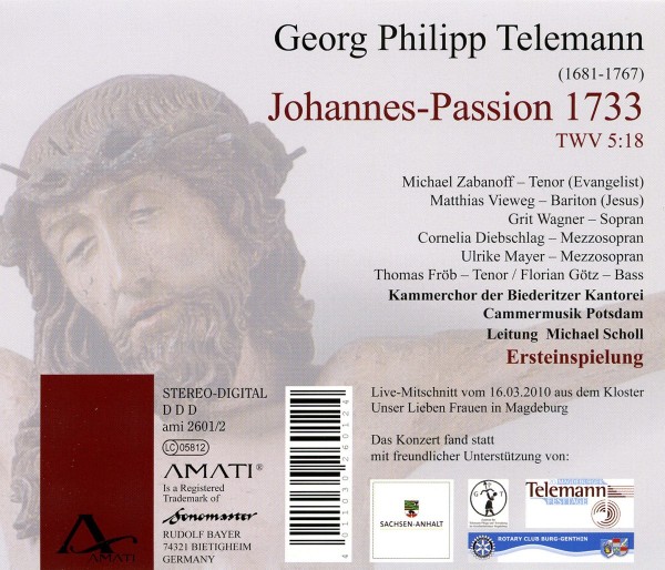 Johannes-Passion (1733), TWV 5:18 1