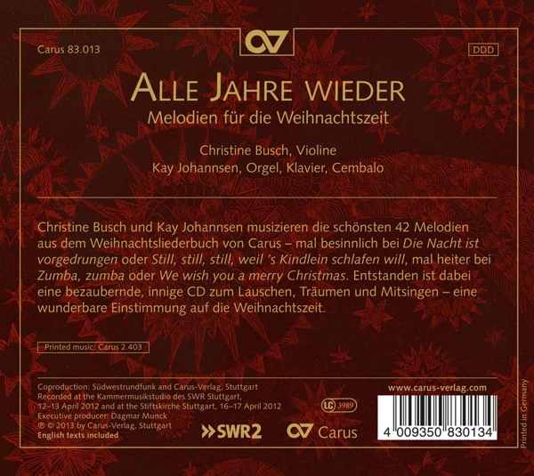 Alle Jahre Wieder-Melodien für die Weihnachtsz. 1