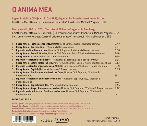 O Anima Mea-Motetten & Instrumentalmusik 1