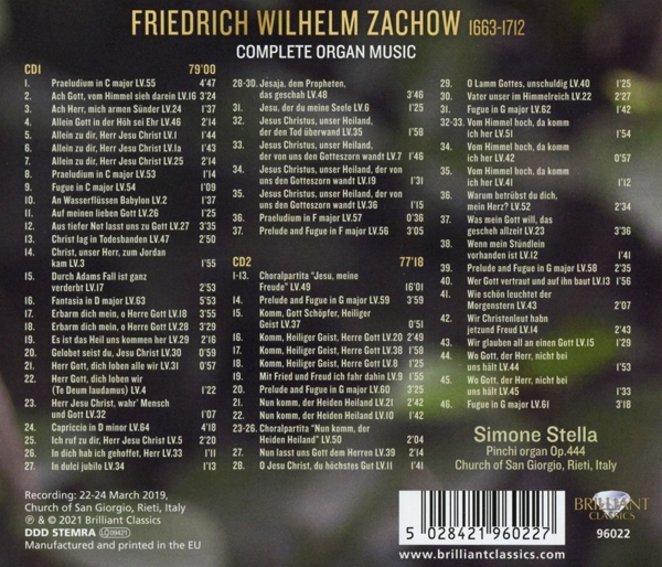 Zachow:Complete Organ Music 1
