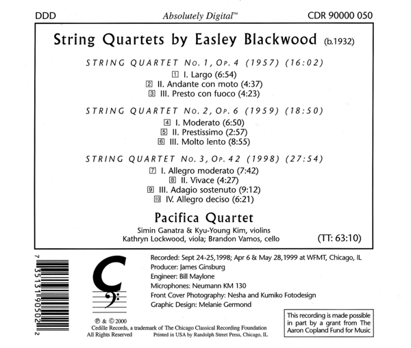 String Quartet By Easley Blackwood 1