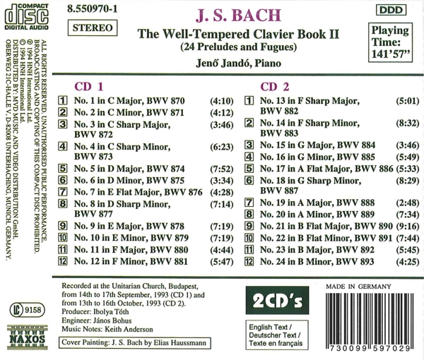 Das Wohltemperierte Klavier II 1