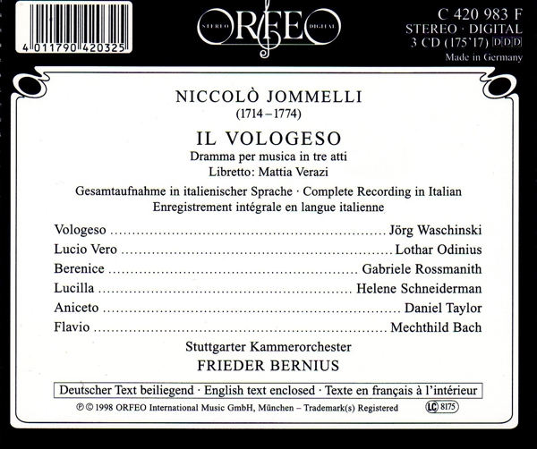 Il Vologeso:Dramma per musica in tre atti 1
