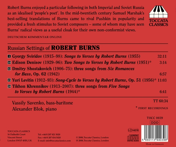Russian Settings Of Burns 1