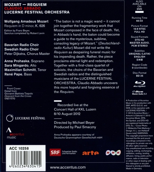 Abbado/ Lucerne Festival Orch./ Prohaska/ Mingardo/ + 1
