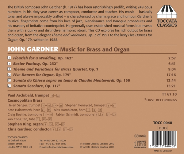 Gardner Music For Brass And Organ 1