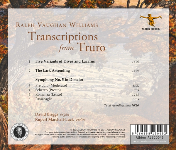 Vaughan Williams: Transcriptions From Truro 1