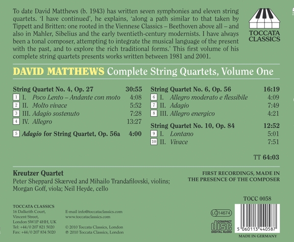 Matthews String Quartets Vol.1 1