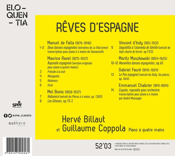 Reves d\'Espagne-Werke für Klavier vierhändig 1