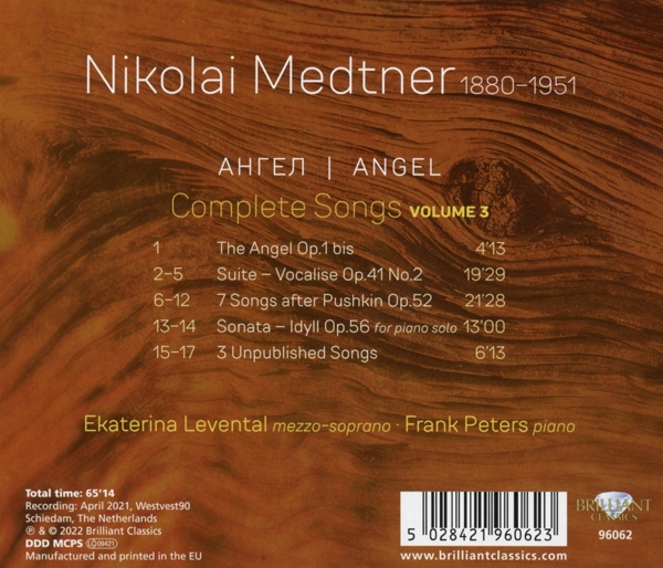 Medtner:Angel, Complete Songs, Vol.3 1