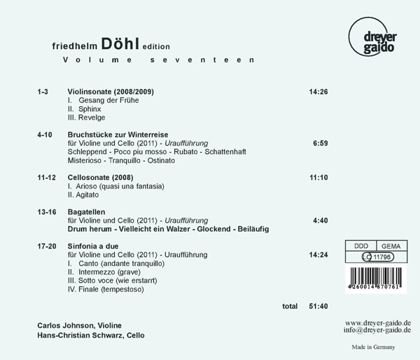 Friedhelm Döhl Ed.Vol.17-Musik für Violine 1