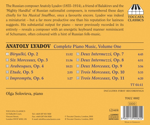 Lyadov Piano Music Vol.1 1
