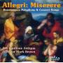 Bowman / Brown / Pro Cantione Antiqua / + - Miserere-Renaissance Polyphonie