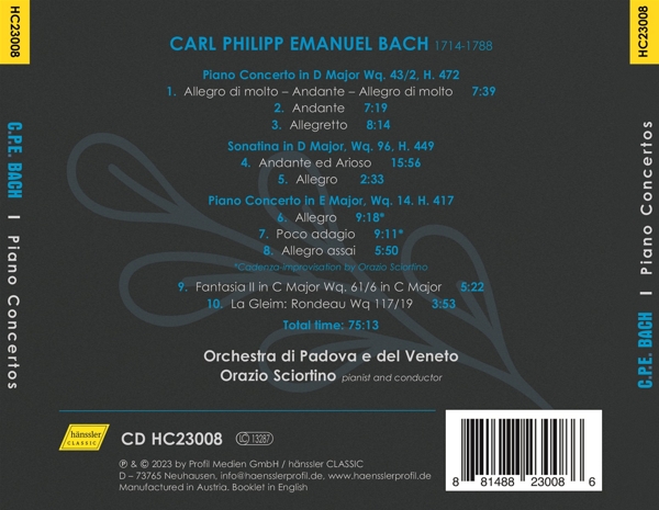 C.P.E.Bach Piano Concertos & other works for solo 1