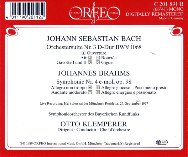 Orchestersuite 3 BWV 1068/ Sinfonie 4 op.98 1