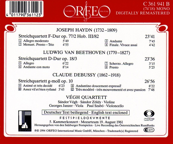 Streichquartette op.77, 2/ op.18, 3/ op.10 1