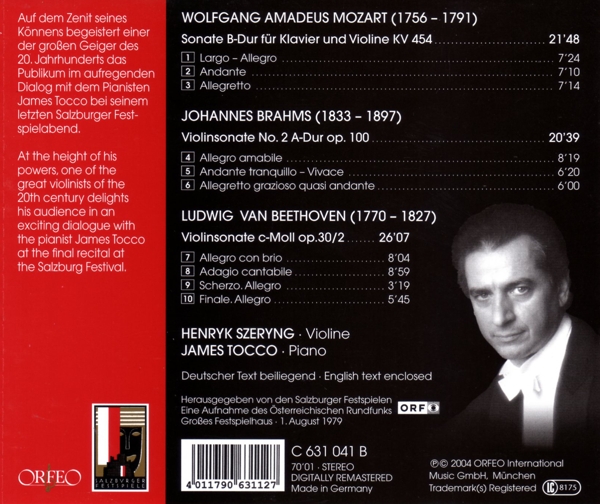Sonate KV 454/ Sonate op.100/ Sonate op.30, 2 1