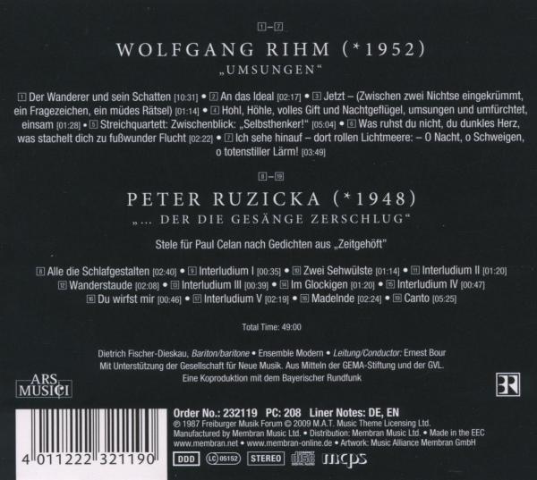 Umsungen/ ...Der Die Gesänge 1