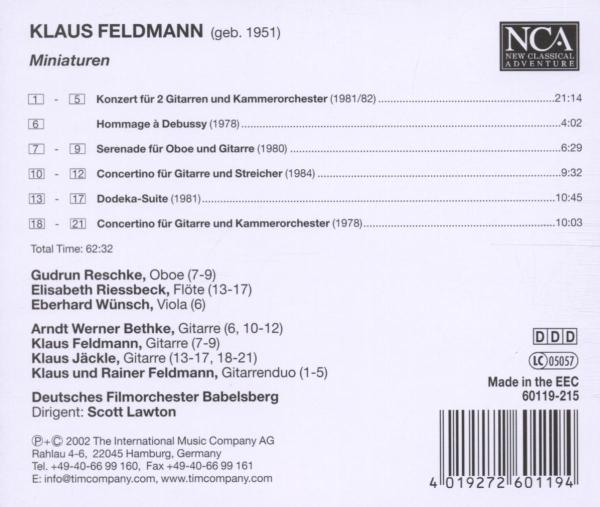 Miniatures Guitar Chamber Music (Feldmann, K.) 1