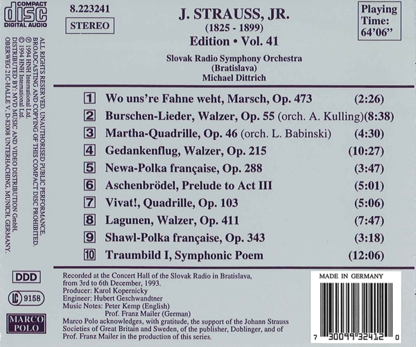 J.STRAUSS JR.-EDITION VOL.41 1