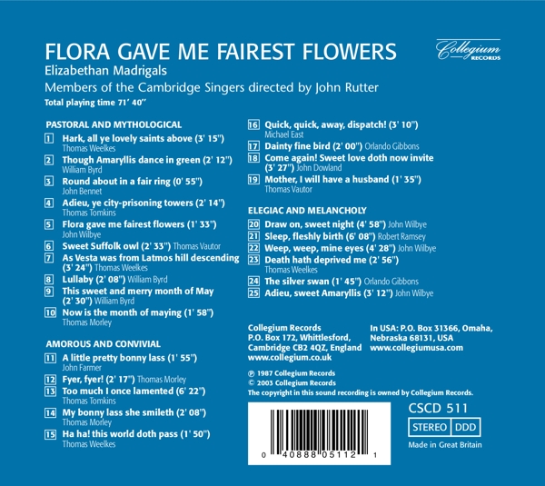 Flora Gave Me Fairest Flowers 1