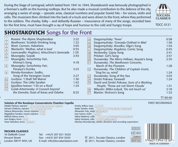 Shostakovich Songs for the front 1