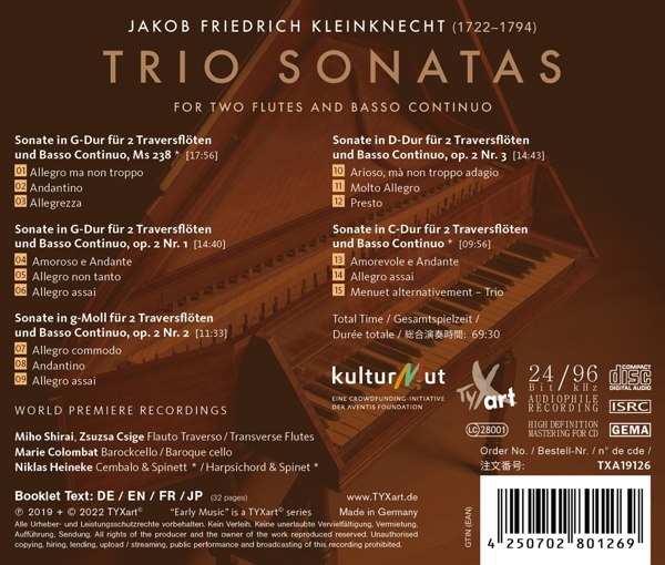 Triosonaten für zwei Traversflöten und b.c. 1