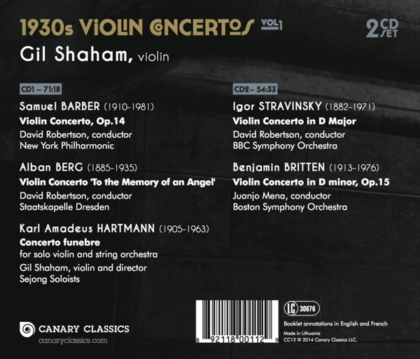 1930s Violin Concertos Vol.1 1