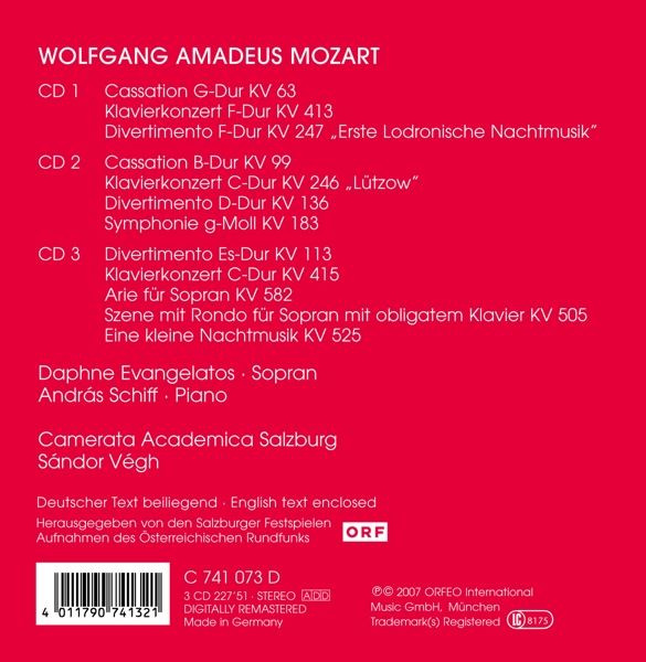 Sandor Vegh:Mozart Matineen 1988-1993 1