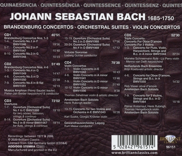 Bach, J.S.:Brandenburg Concertos (QU) 1