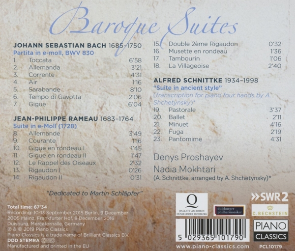 J.S.Bach, Rameau, Schnittke:Baroque Suites 1