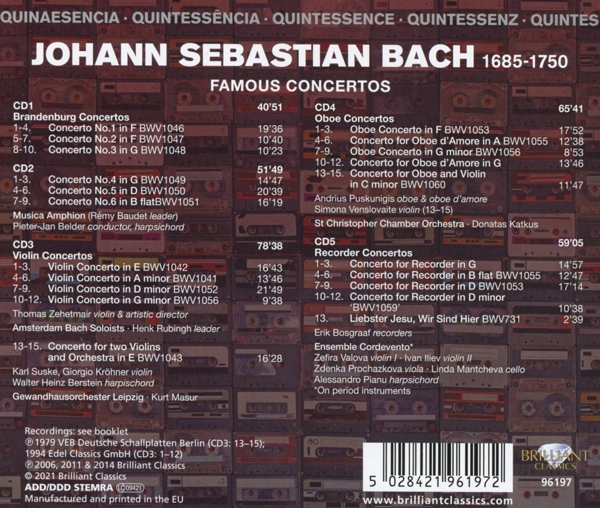 Bach, J..S.::Famous Concertos (QU) 1