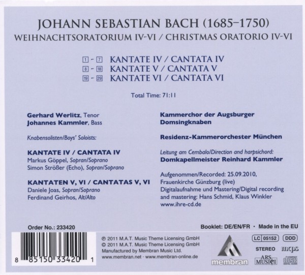 Bach:Weihnachtsoratorium IV-VI 1
