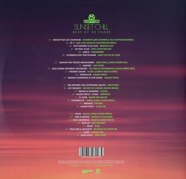 Kontor Sunset Chill-Best Of 20 Years (4LP) 1