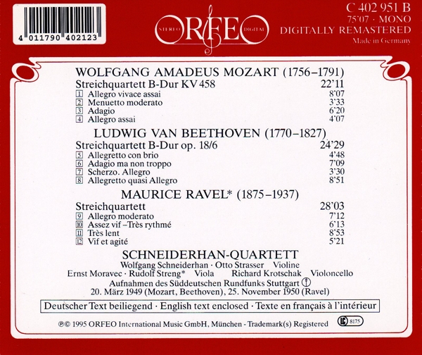 Streichquartette KV 458/ op.18, 6/ Streichquartett 1
