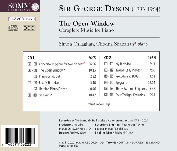 The Open Window, Complete Music for Piano 1