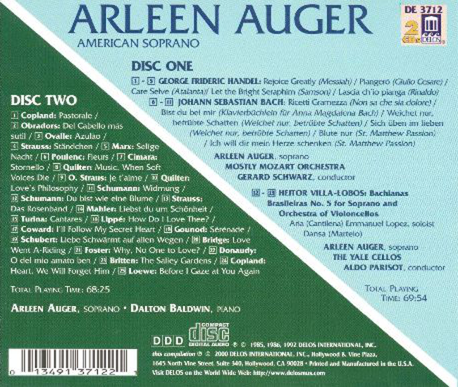Auger-Lieder Und Arien 1