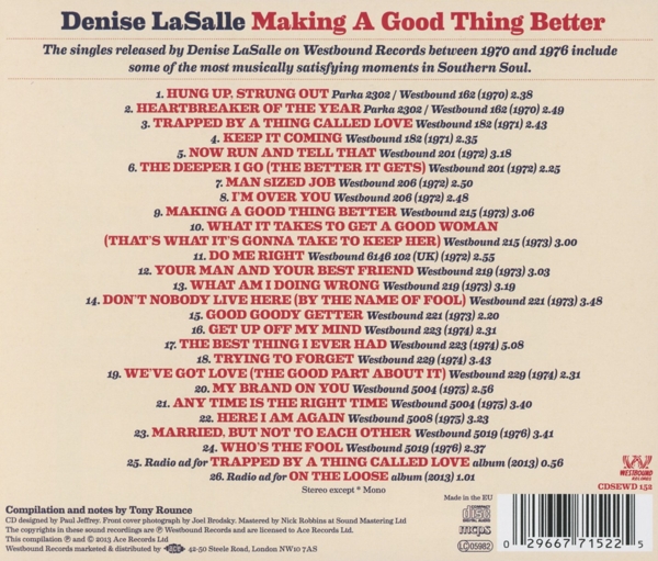 Making A Good Thing Better-Complete Westbound Sing 1