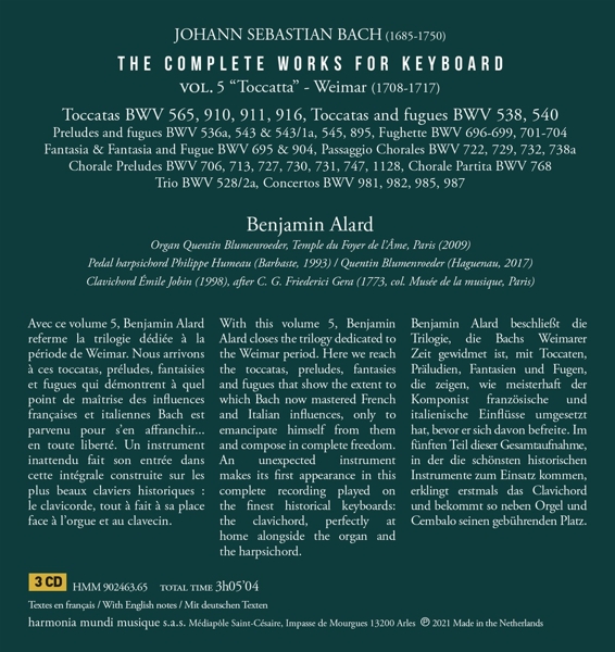 The Complete Works for Keyboard V.5 (Weimar 1708-1 1