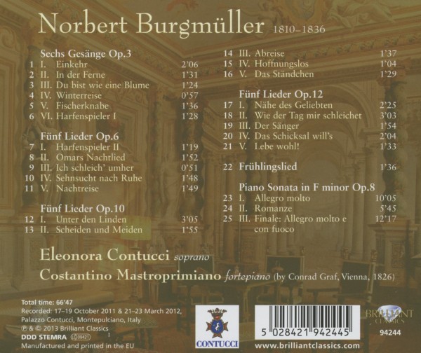 Lieder/ Piano Sonata op.8 1