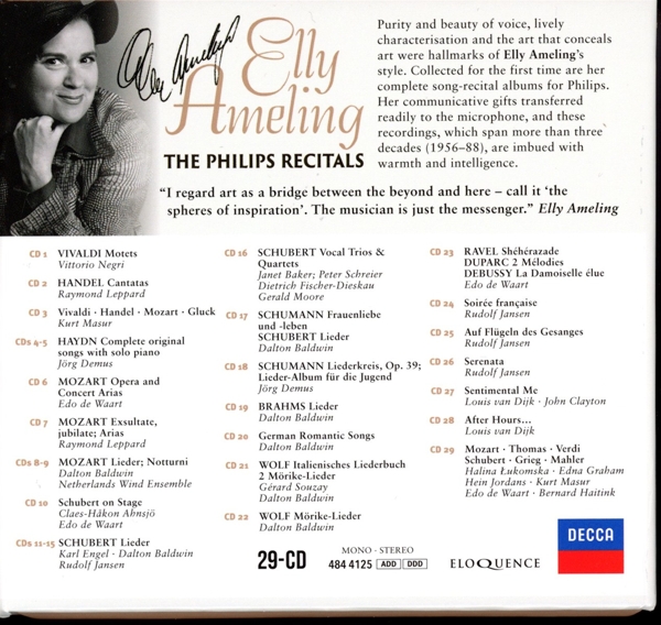 Elly Ameling -Philips Recitals -Australian Eloquence CD Grooves