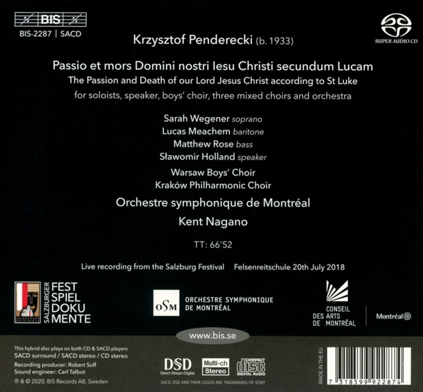 Wegener/ Meachem/ Rose/ Holland/ Nagano/ Orch. Montreal 1