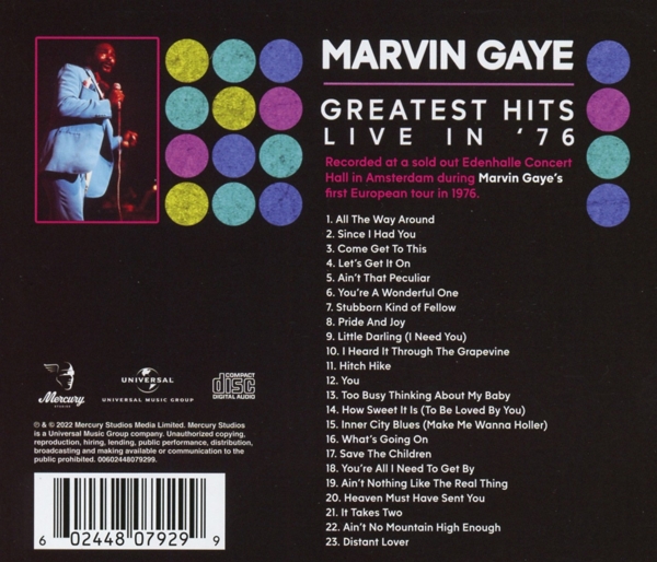 Marvin Gaye Greatest Hits Live in '76 Available on Vinyl and CD January 27,  2023
