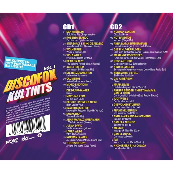Discofox Kulthits Vol. 1 - Die größten Hits von da 1