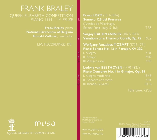 Frank Braley-Queen Elisabeth Comp., Piano 1991 1