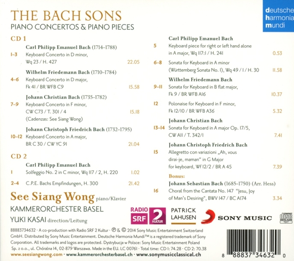 The Bach Sons: Piano Concertos & Solo Pieces 1