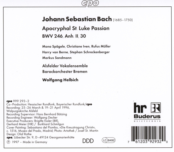 Lukas-Passion BWV 246 Anh.II 30 1